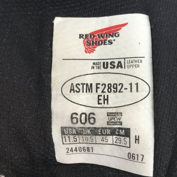 Red Wing Shoes 606 SuperSole Waterproof Mens 11.5 Oil & Slip Resistant Leather W - Picture 11 of 12